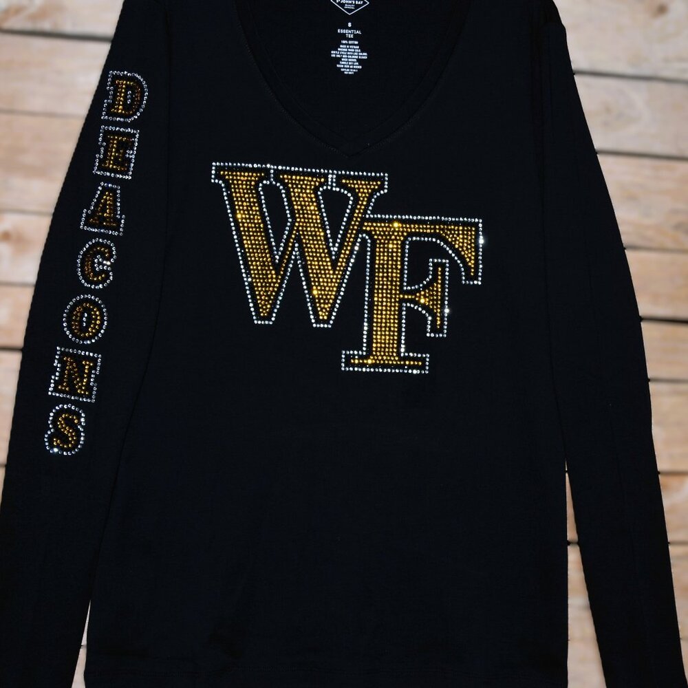 Wake Forest rhinestone long sleeve shirt XS S M L XL XXL 1X 2X 3X 4X 5X